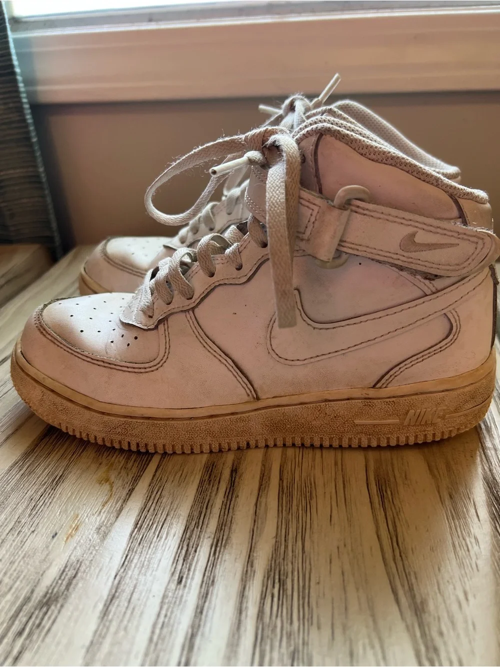 Nike Force 1 Mid White Gum Sneakers Youth 3Y Kids DH2934-111